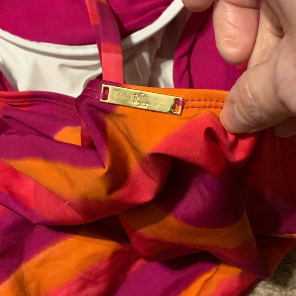 SOLD*** Ralph Lauren Painted Stripe Underwire Tummy-Control Swimsuit - Picture 4 of 10